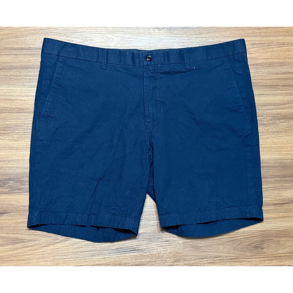 Peter Millar Collection Mens Navy Blue Seersucker 7" Shorts Size 40 BARCH
